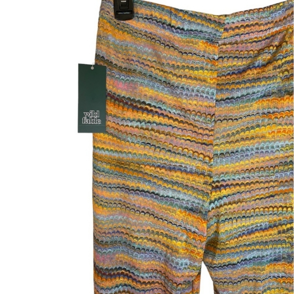 NWT Women's Wild Fable Blue Space dye Mesh Flare Pants Size M - Picture 4 of 6